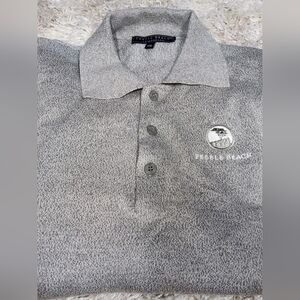 Pebble Beach‎ Collection Made In Italy Gray Collared Long Sleeve Polo Sweater XL